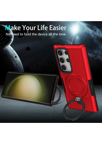 Galaxy S24 Ultra Tpu+Pc Ring Kickstand Shockproof Cover (Yurt Dışından) fırsatları