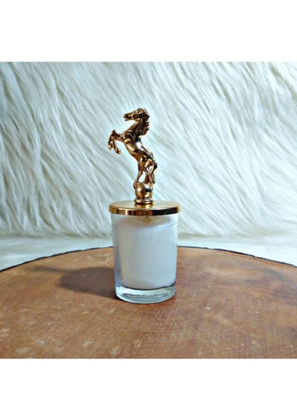 3'lü Gold Şahlanmış At Figürlü Bardak Mum
