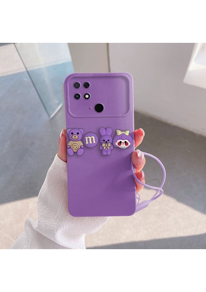 Xiaomi Poco X4 Pro 5g Uyumlu Kılıf Love Bear Silikon Kılıf Lila