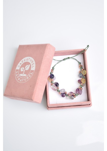 Florit Doğal Taş Üçlü Makrome Özel Tasarım Bileklik fiyatları