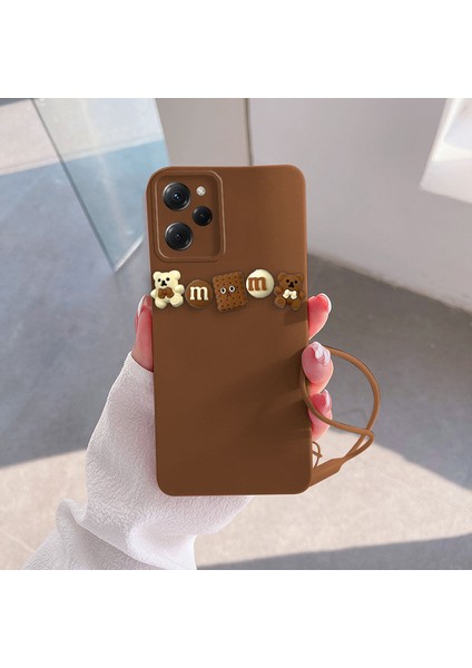 Xiaomi Poco X5 Pro 5g Uyumlu Kılıf Love Bear Silikon Kılıf Kahverengi