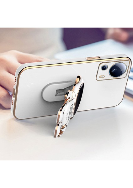 Xiaomi Mi 13 Lite Uyumlu Kılıf Standlı Astronot Silikon Kılıf Beyaz fiyatları