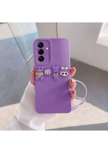 Samsung Galaxy A35 5g Uyumlu Kılıf Love Bear Silikon Kılıf Lila