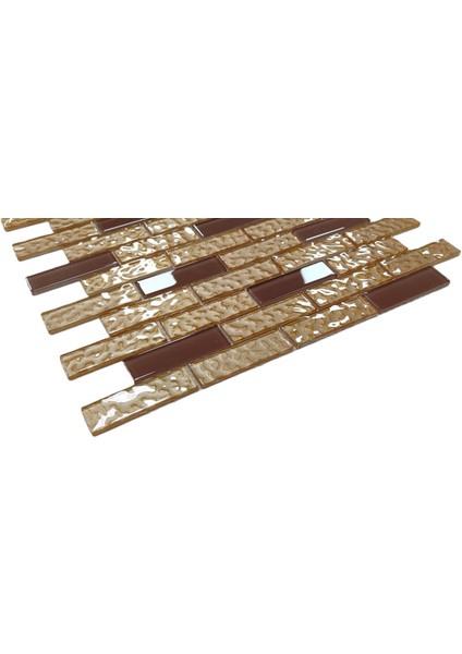 Mutfak Tezgah Arası ve İç Dekorasyon İçin Kristal Cam Mozaik. Cam Ölçüsü: 23X73 Mm. File Ölçüsü: 30X30 Cm. ( 1 Koli = 1 m2 Fiyatıdır )