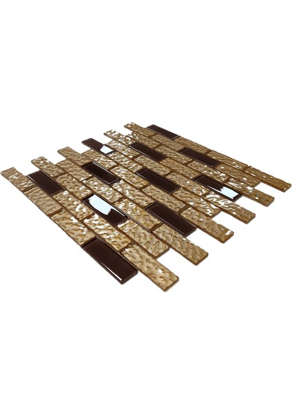 Mutfak Tezgah Arası ve İç Dekorasyon İçin Kristal Cam Mozaik. Cam Ölçüsü: 23X73 Mm. File Ölçüsü: 30X30 Cm. ( 1 Koli = 1 m2 Fiyatıdır )
