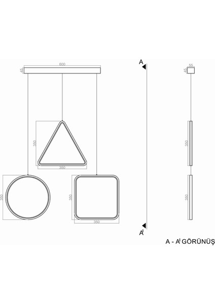 Sarkıt Led Avize Equilateral