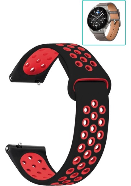 Huawei Watch Gt3 Pro 46MM Akıllı Saat Uyumlu Kordon Yumuşak Dokulu Delikli Desenli Silikon Kayış