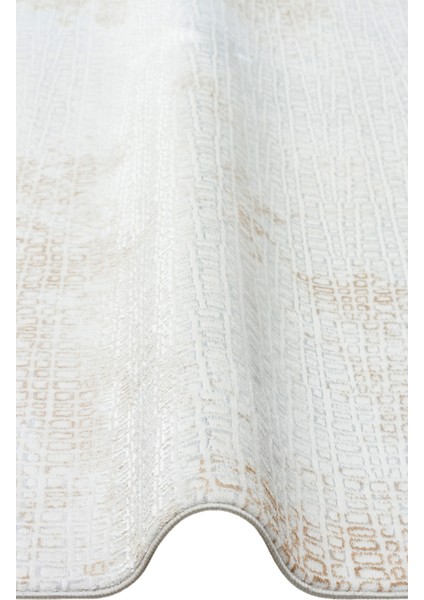 Sateen ST108 Cream Beıge Hav Toz Vermez Yıkanabilir Kaymaz Ince Dokuma Modern Halı modelleri
