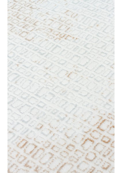 Sateen ST108 Cream Beıge Hav Toz Vermez Yıkanabilir Kaymaz Ince Dokuma Modern Halı fırsatları