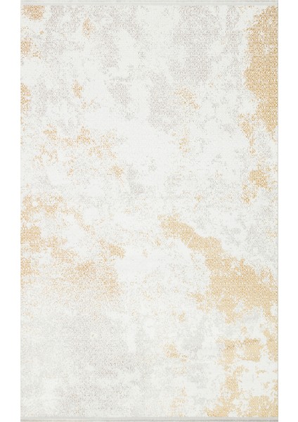 Sateen ST108 Cream Gold Hav Toz Vermez Yıkanabilir Kaymaz Ince Dokuma Modern Halı