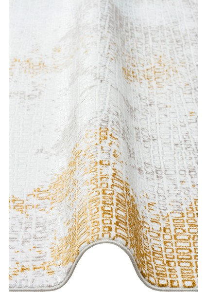 Sateen ST108 Cream Gold Hav Toz Vermez Yıkanabilir Kaymaz Ince Dokuma Modern Halı modelleri