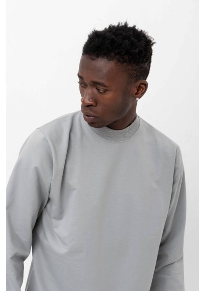 Erkek Basic Regular Fit Yarım Balıkçı Sweatshirt Pamuk 2 Iplik fırsatları