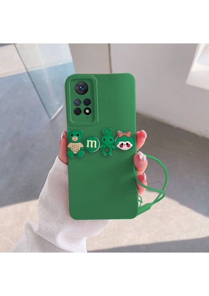 Xiaomi Redmi Note 11 Uyumlu Kılıf Love Bear Silikon Kılıf Açık Yeşil