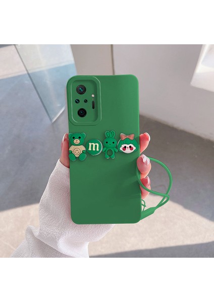 Xiaomi Redmi Note 10 Pro Uyumlu Kılıf Love Bear Silikon Kılıf Açık Yeşil