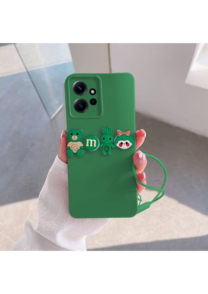 Xiaomi Redmi Note 12 4g Uyumlu Kılıf Love Bear Silikon Kılıf Açık Yeşil