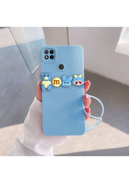 Xiaomi Redmi 9c Uyumlu Kılıf Love Bear Silikon Kılıf Açık Mavi