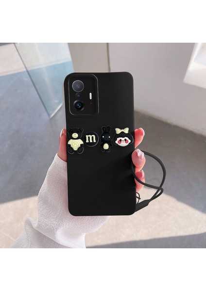 Xiaomi Mi 11T Uyumlu Kılıf Love Bear Silikon Kılıf Siyah