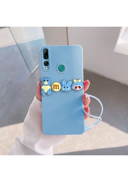 Huawei Y9 Prime 2019 Uyumlu Kılıf Love Bear Silikon Kılıf Açık Mavi