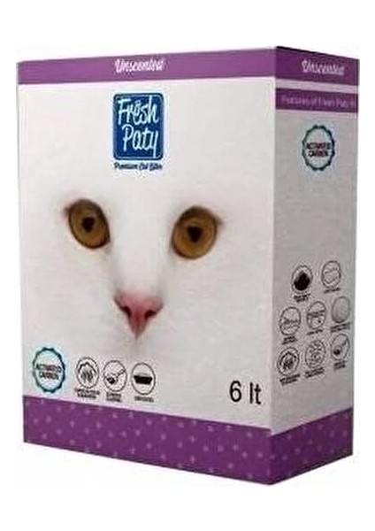 Fresh Paty Unscented Kokusuz Aktif Carbonlu Topaklaşan Kedi Kumu 6 Lt