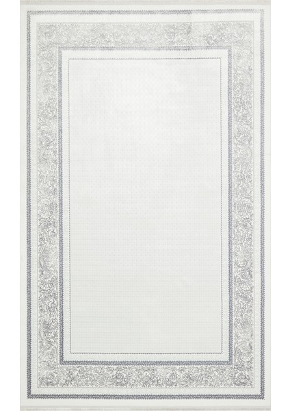 Sateen St102 Grey Hav Toz Vermez Yıkanabilir Kaymaz Ince Dokuma Modern Halı