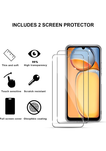 Xiaomi Redmi 13C Kılıf Kamera Çevresi Korumalı Darbeye Dayanıklı Şeffaf Silikon Anti Kapak + 9h Ekran Koruyucu Cam fırsatları