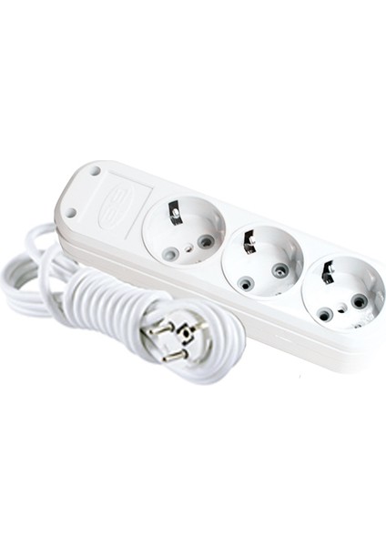 Grup Priz 3'lü Topraklı 3mt Kablolu