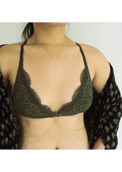 Kaplama Vücut Aksesuarı, Vücut Kolyesi, Vücut Takısı, Belden Beden Ayarlamalı Kadın Takı