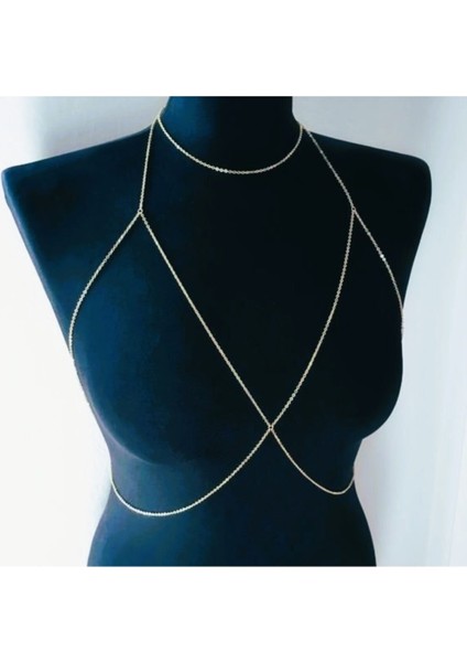 Choker Bra Body Chain Silver