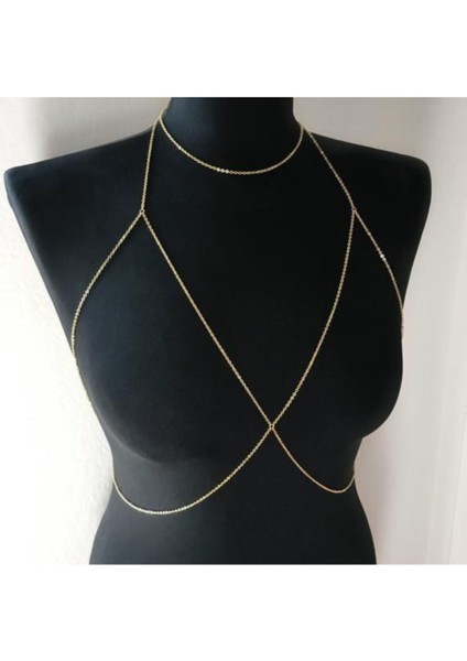 Choker Bra Body Chain Gold