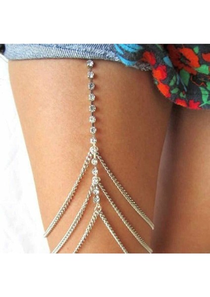 Zirkon Pırlanta Taşlı Bacak Aksesuarı Leg Accessory