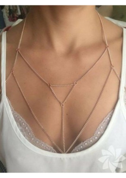 Vücut Aksesuarı Büst Kolyesi Body Accessory