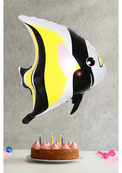 Balık Folyo Balon Sarı Siyah Beyaz Balık Folyo Balon Moorish fiyatları