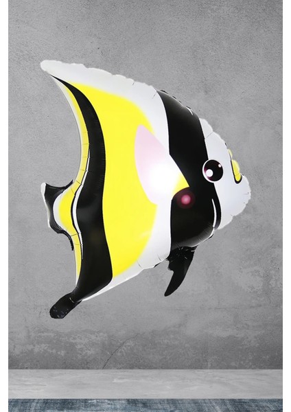 Balık Folyo Balon Sarı Siyah Beyaz Balık Folyo Balon Moorish modelleri