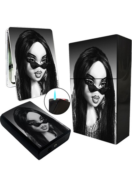 Bratz Fire Baskılı Tabaka, Kaydırmalı Çakmak ve Cep Aynası Hediye Seti