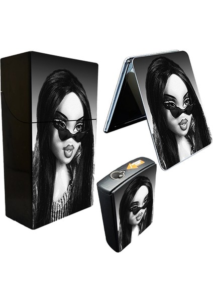 Bratz Fire Baskılı Tabaka, Kaydırmalı Çakmak ve Cep Aynası Hediye Seti