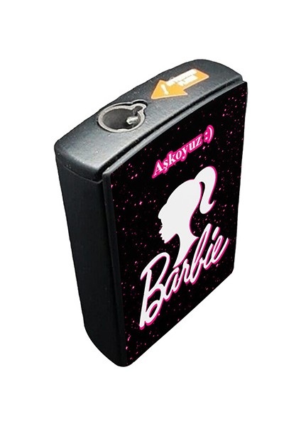 Barbie Baskılı Tabaka, Kaydırmalı Çakmak ve Cep Aynası Hediye Seti