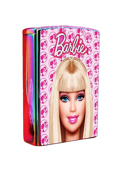 Barbie Baskılı Tabaka, Kaydırmalı Çakmak ve Cep Aynası Hediye Seti