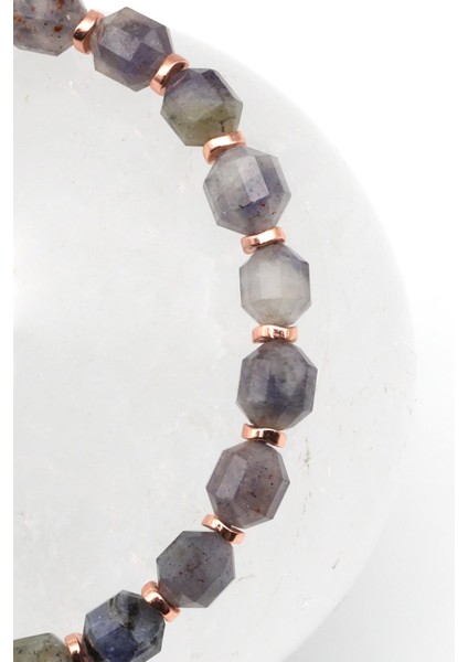 Iyolit Doğal Taş Makrome Örme Bileklik Hexagonal Kesim fiyatları