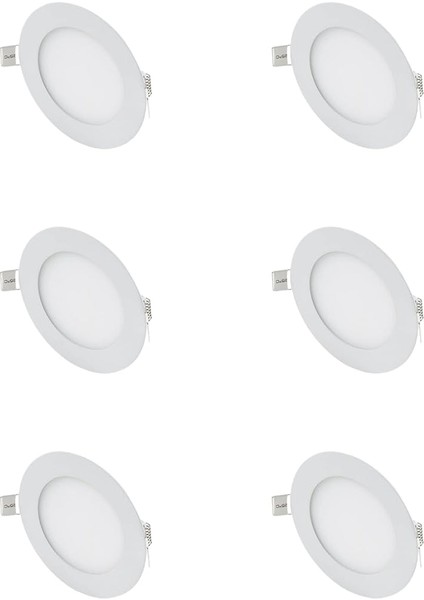 (6 Adet) 6W Slim LED Panel %100 Alüminyum 6500K Beyaz Işık CT-5145B