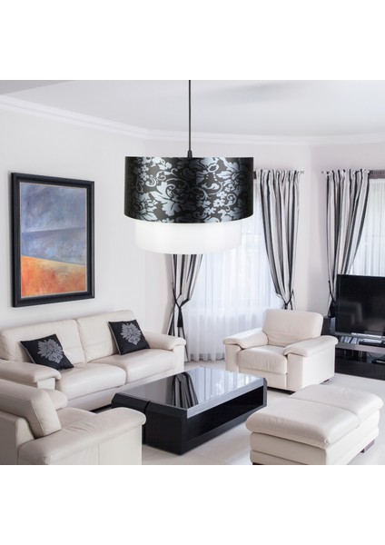 Siyah Gümüş Pasta Sarkıt PVC Malzeme Yatak Odası Salon Oturma Odası Avize fiyatları