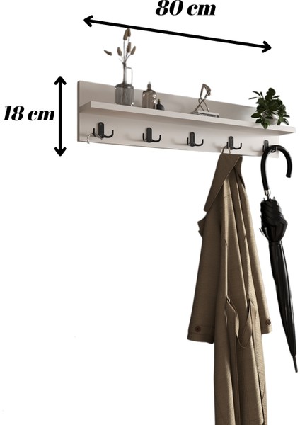 AKTHOME Duvar Elbise Askılığı Portmanto 80 cm