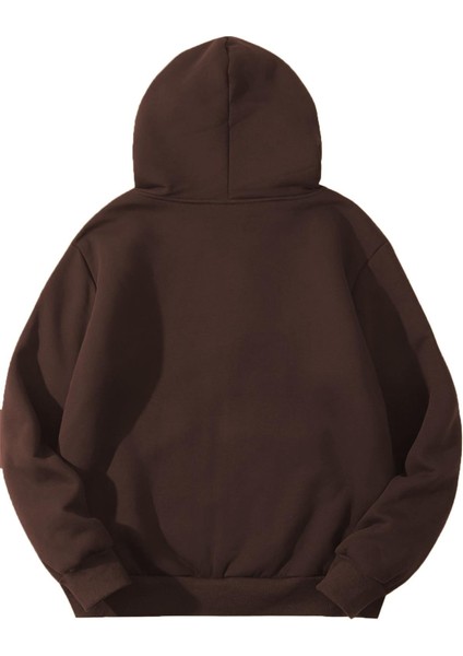 Erkek Ultra Termal Sherpa Astarlı Kapüşonlu Fermuarlı Cepli Kışlık Sweatshirt