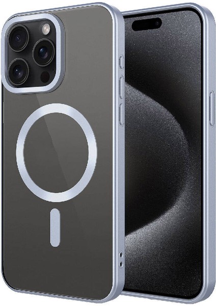 Apple iPhone 15 Pro Kılıf Mat Tasarımlı Magsafe Wireless Şarj Özellikli Mat Setro Kapak