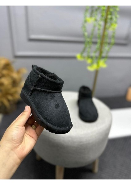 Unisex Çocuk Süet Mini Yarım Bot İç Tüylü Rahat Kullanım 2 cm Taban Yüksekliği fiyatları