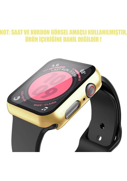 Apple Watch Series 5 44MM Kılıf Matte Premium Slim Watchband Gold