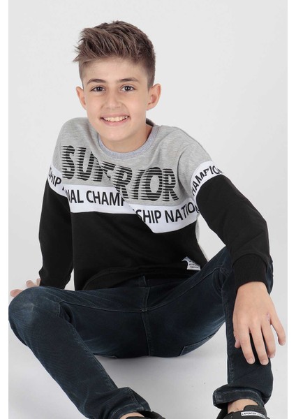 Erkek Çocuk Superior Baskılı Trend Sweatshirt AK15118 modelleri