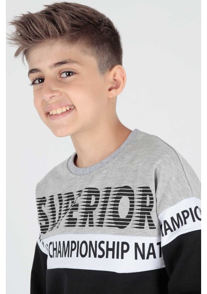 Erkek Çocuk Superior Baskılı Trend Sweatshirt AK15118 fırsatları