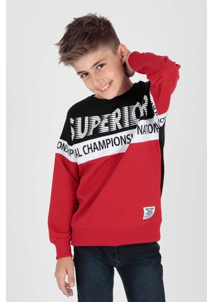 Erkek Çocuk Superior Baskılı Trend Sweatshirt AK15118 modelleri
