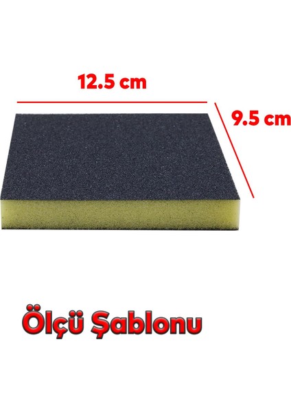 Yassı Sünger Zımpara 9.5 x 12.5 cm Takoz Blok Flex Taşlama Ahşap El Zımparası Kum Seti 6 Adet