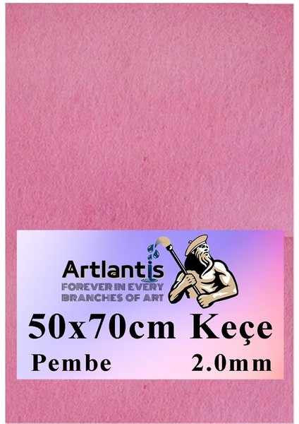 Pembe Keçe 50 x 70 cm 2 0 mm 1 Adet Renkli Hobi Keçesi Elişi Keçesi